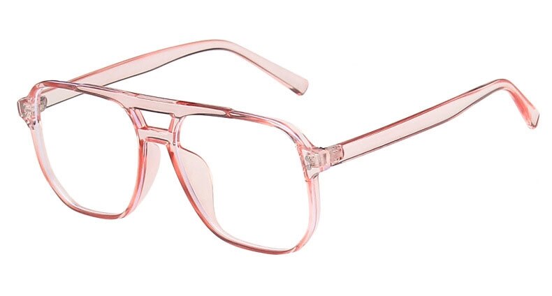 Montura de gafas de doble puente de gran tamaño para mujer, anteojos de piloto Vintage antiluz azul, montura óptica para ordenador