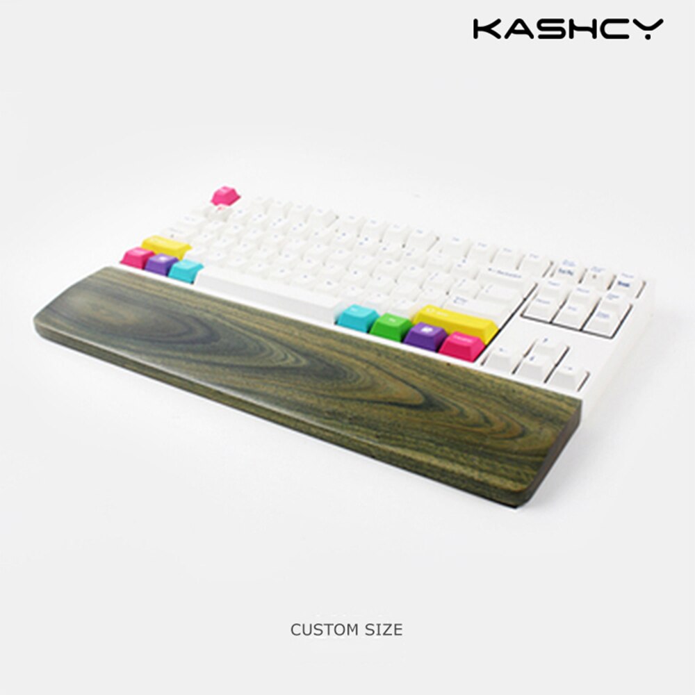 Kashcy Verawood solid wooden palm rest for Ergonomic Gaming Mechanical Keyboard wrist support pad ,60 87 104 108keys