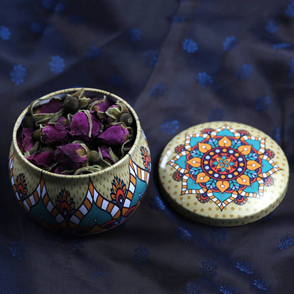 Mini lata Retro Floral, caja de lata encantadora para joyería, dulces, dulces, té, galletas, , 20/10 piezas