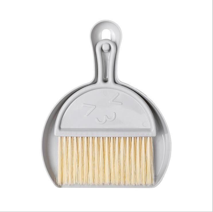 Mini cepillo limpieza pequeño, escoba, recogedor de polvo, limpieza de basura, mesa, herramientas de limpieza del hogar, utensilios para el hogar: Gris claro