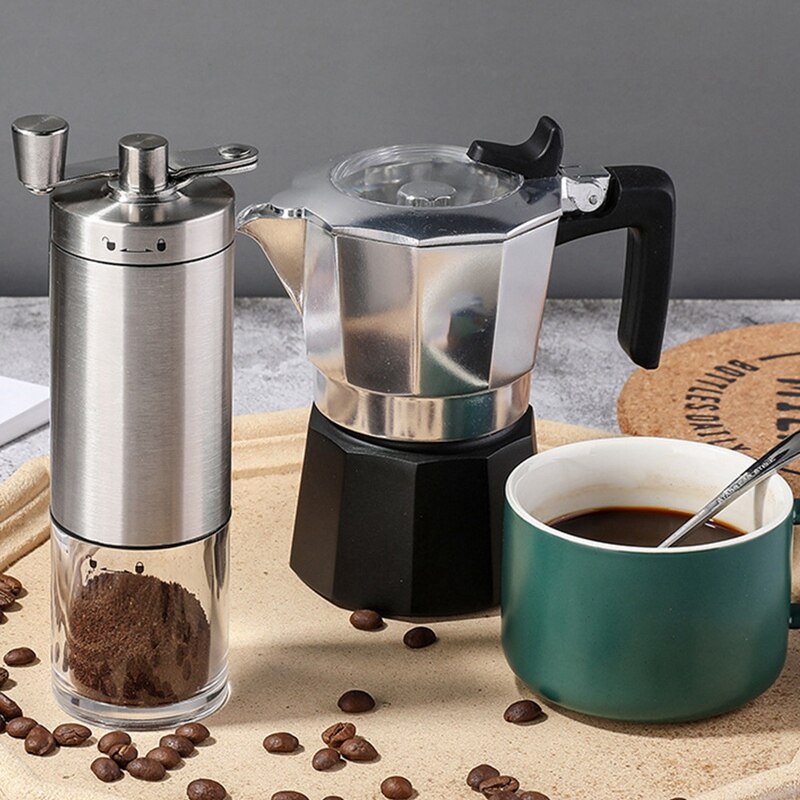 Hand Grinder Small Coffee Bean Grinder Adjustable Thickness Manual Grinder Stainless Steel Burr Grinder