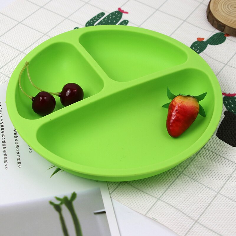Silikon barn baby tallerken frokost middag tallerken tegneserie barn barn retter spise servise sett barn trening mat