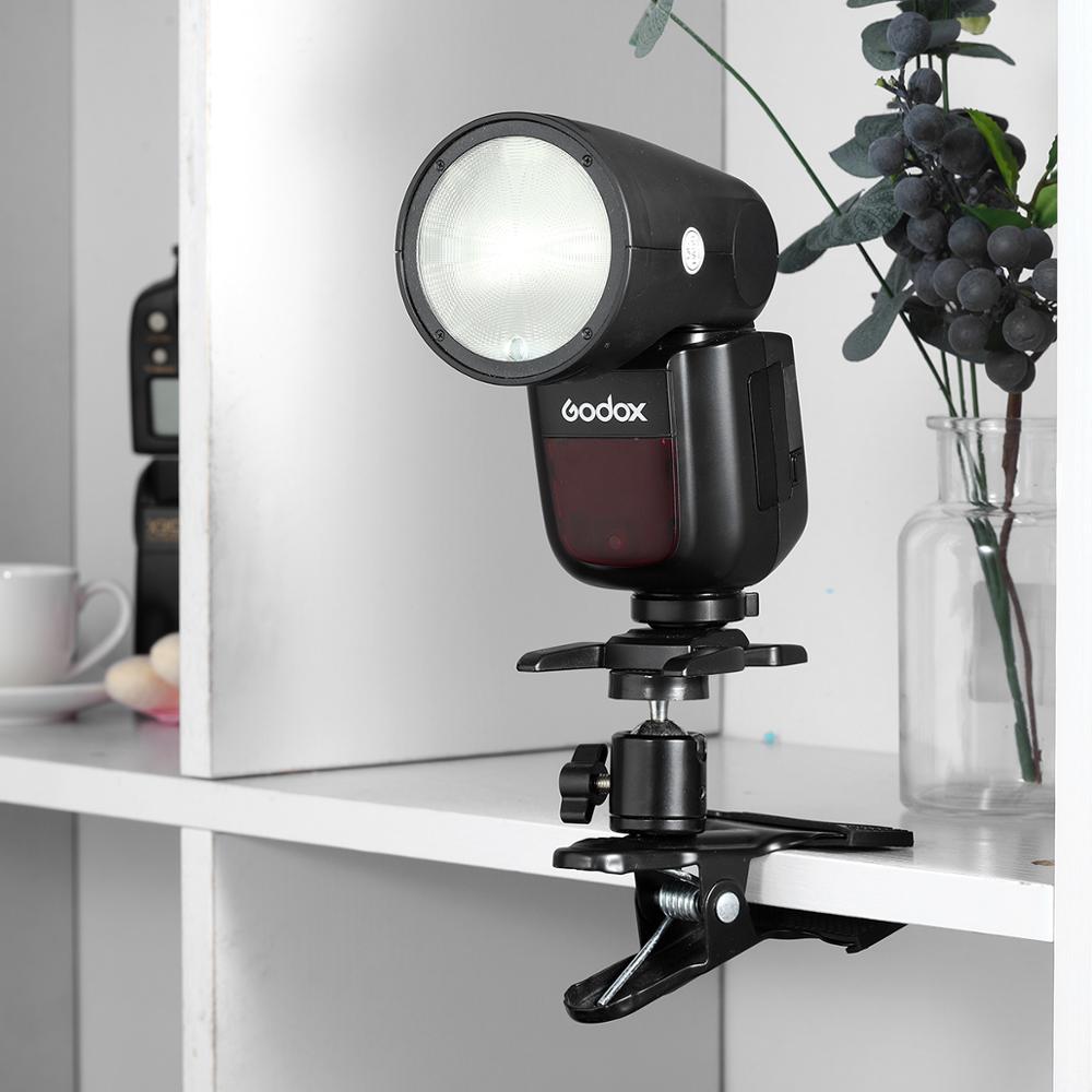 Soonpho kamera blixtklämma klämma fäste med universal standard kulhuvud 1/4 skruv ljus stativ för fotostudio tillbehör