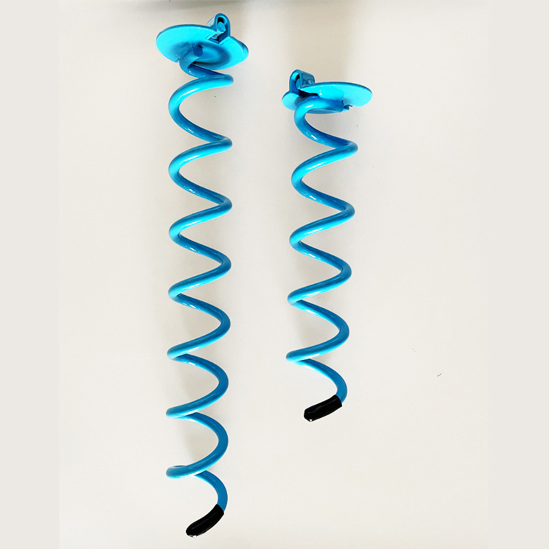 Spiral Ground Anchors, Tent Stakes Heavy Duty Ground Screw Anchor Twist Stakes (1Pcs): Small 28cm / Blue