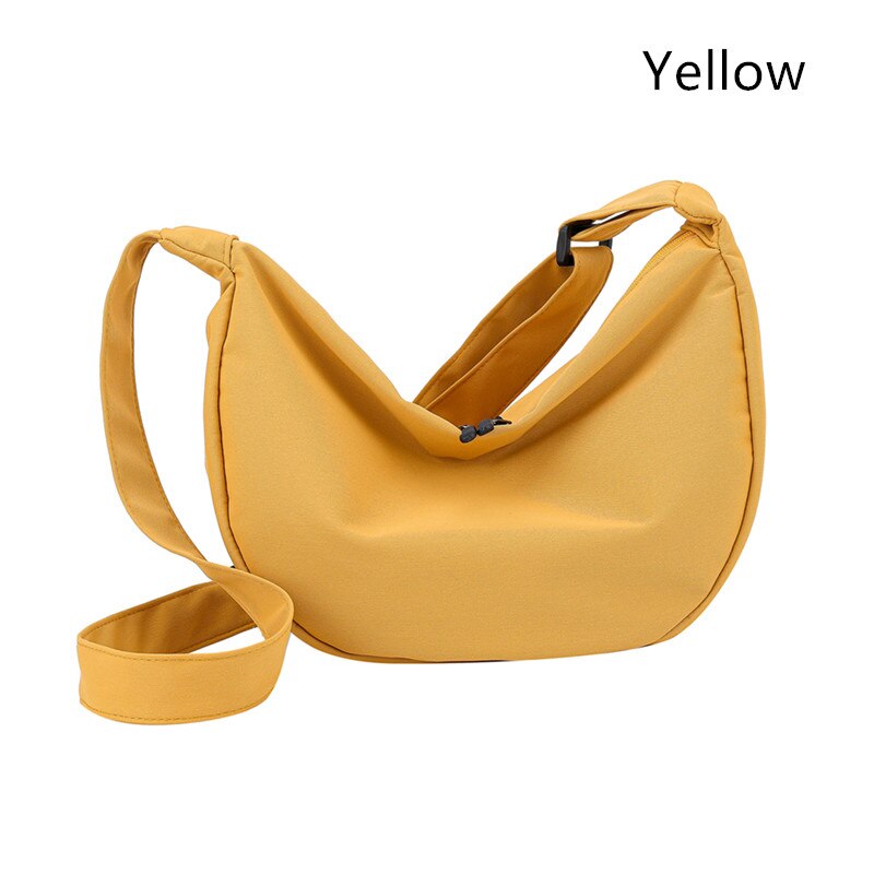 High Capacity Women's Handbags Solid Color Canvas Ladies Shoulder Bag Reusable Ladies Shoulder Messenger Bag Leisure Travel Bag: Yellow