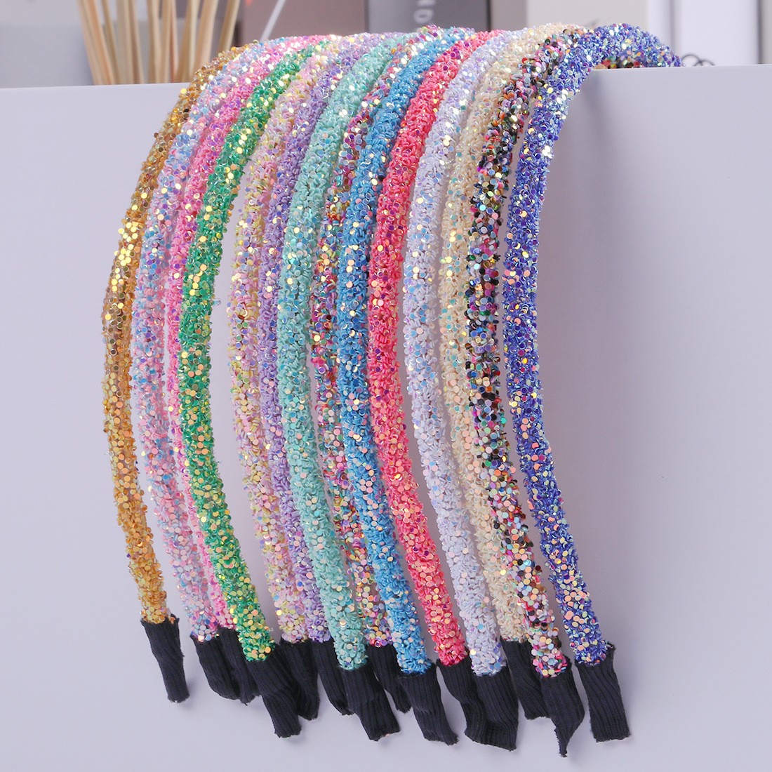 7 Uds. Diademas bonitas con forma de estrella y purpurina, diademas brillantes para niñas, diademas bonitas para niñas, decoración para fiestas, accesorios para el cabello