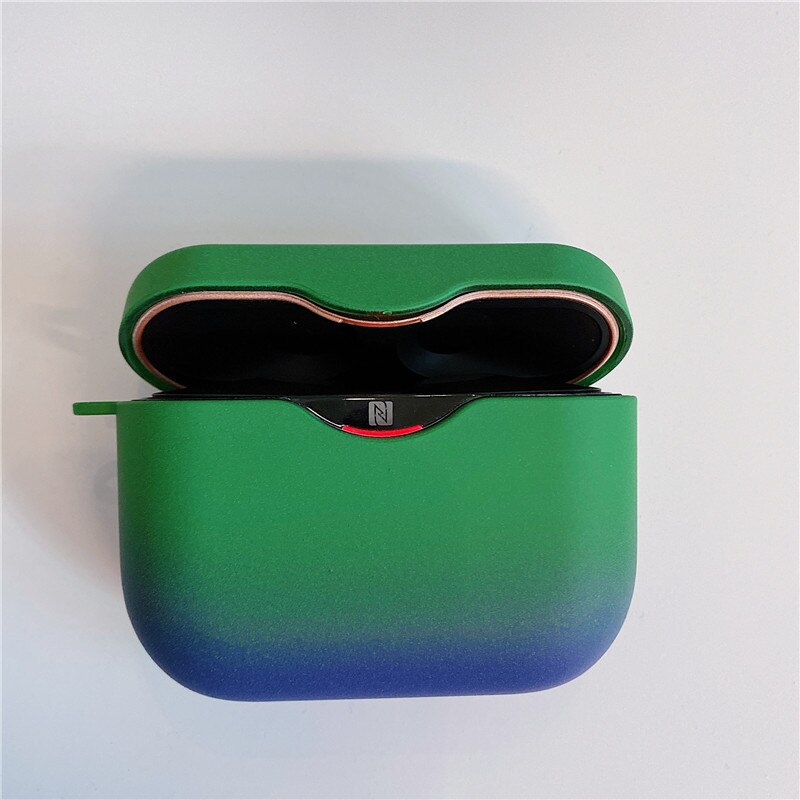 Earphone Case For SONY WF-1000XM3 Gradient Color Headset Protective Case Wireless Bluetooth Headset Accessories Charging Box: Green blue