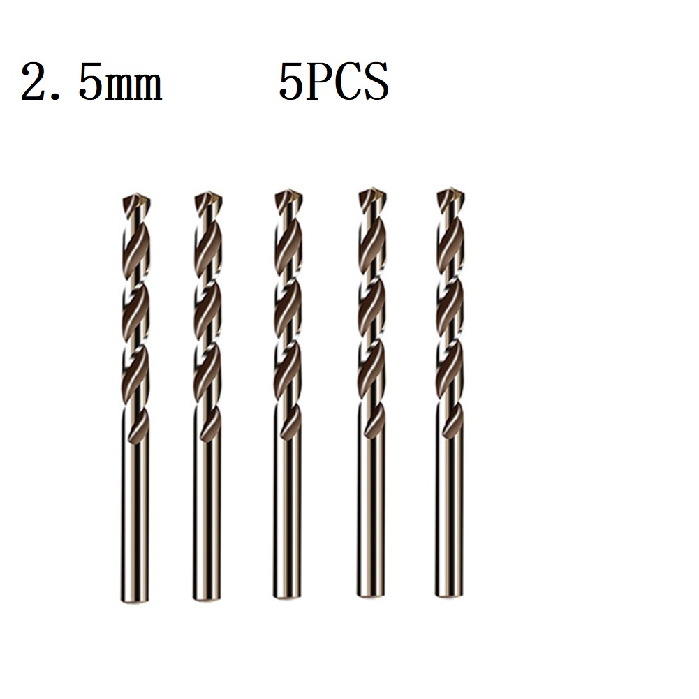 5/10 Uds HSS M35 broca de cobalto 1mm 1,5mm 2mm 2,5mm 3mm para barrena de acero inoxidable piezas de herramientas eléctricas de prensa de taladro de: Plata