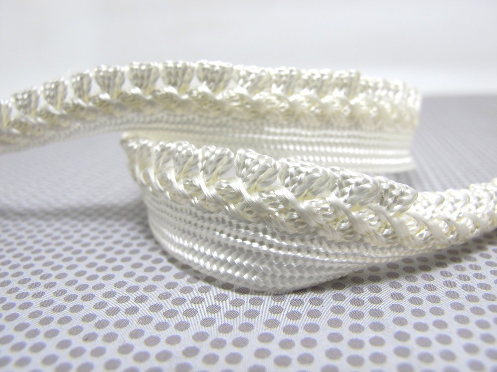 5 Yards 【WHITE】 Twisted Gevlochten Piping Lip Koord Trim | Kussen Kussen Trim | Bekleding Rand Trim Naaibenodigdheden: LC122 - 13MM