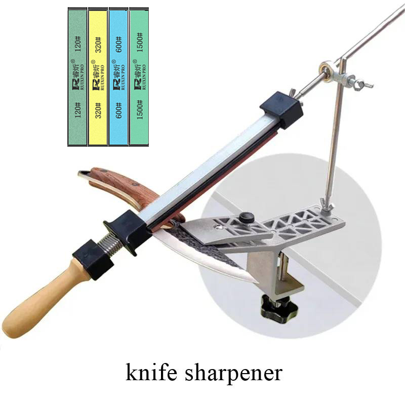 Clamping Table Sharpener Knife Sharpener Multi-function Fixed Angle Sharpener Sharpening Stone: grey