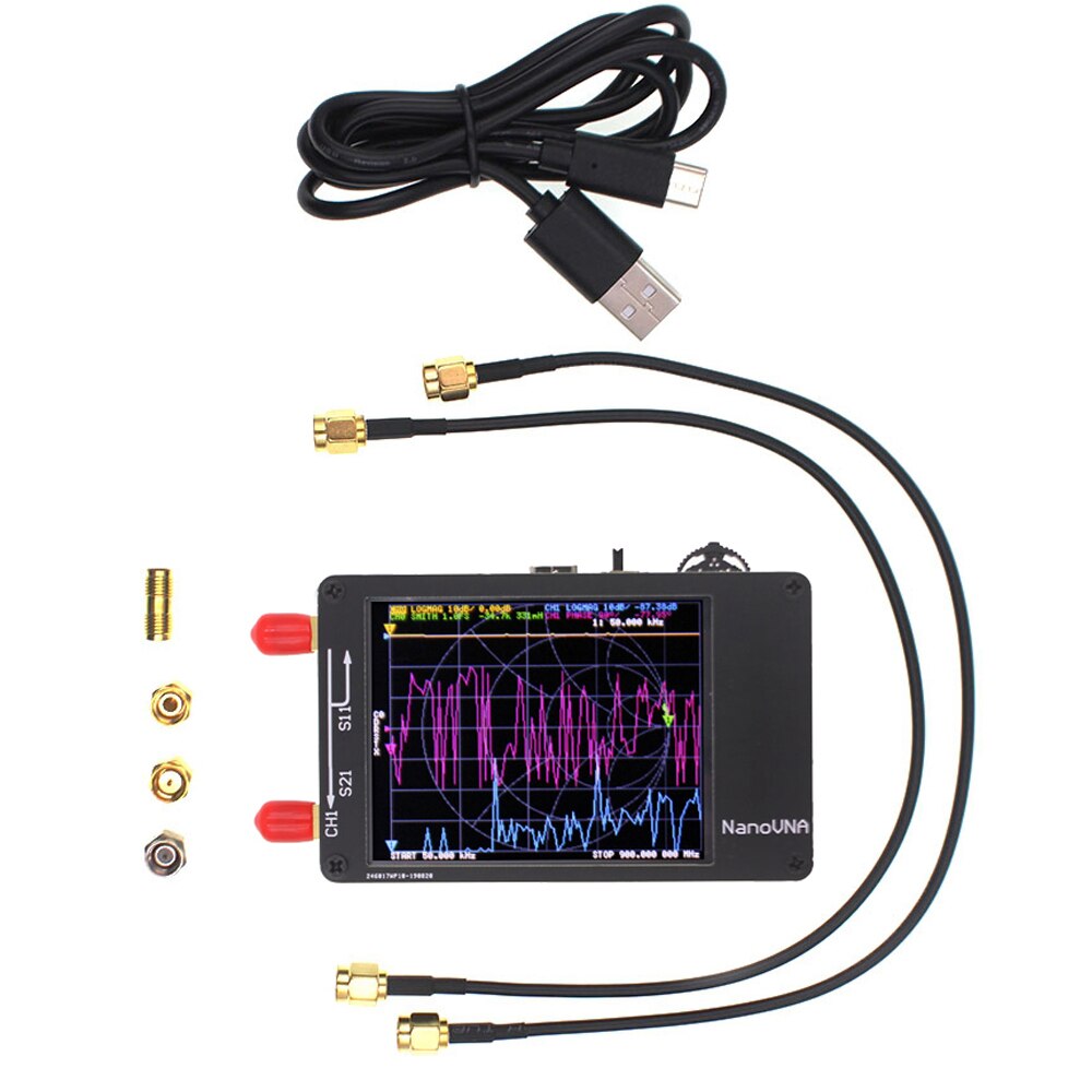 Nanovna 50 Khz-900 Mhz Vector Netwerk Analyzer Digitale Aanraken Screen Kortegolf Mf Hf Vhf Uhf Antenne Analyzer Staande wave