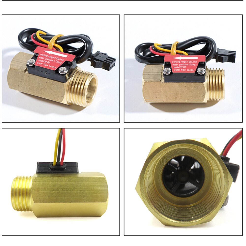 YF-B1 YF-B2 YF-B3 BSP G1/2" Hall Flow Sensor Turbine Meter 1-25L/min Turbine Flow Meter Water Flow Sensor