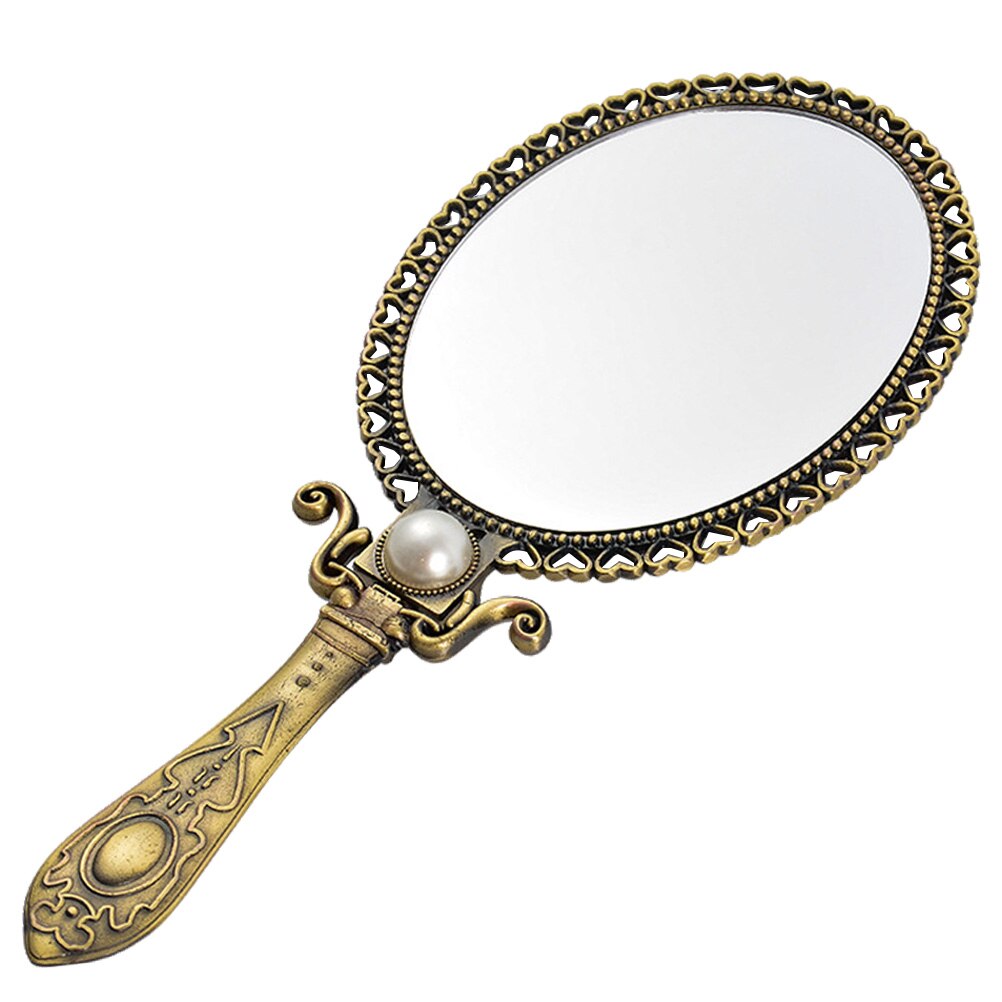 Espejo de maquillaje portátil para mujer, espejo de mano, decoración, Estilo Vintage, herramienta de maquillaje, 1 ud.