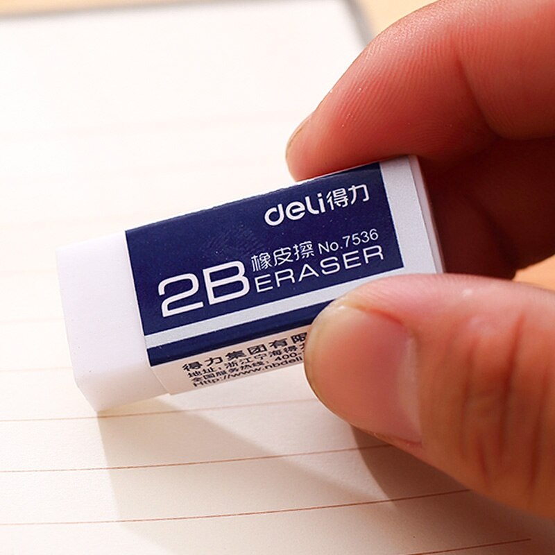 4Pcs 2B White Rubber Eraser Gomme Elastic Borracha Escolar Exam Art Drawing Eraser No Debris Clean School Statonery Deli 7536
