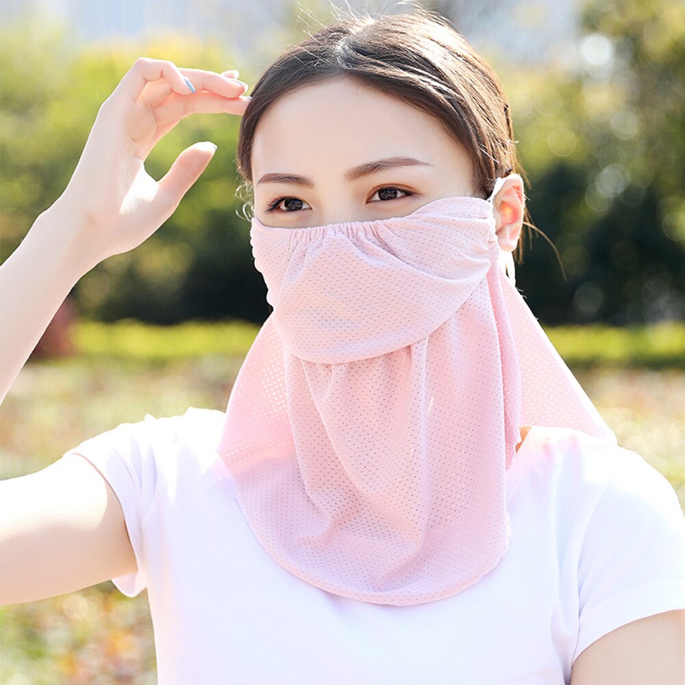 Bufanda de protección solar transpirable, protección UV, a prueba de polvo, para el cuello, Verano: light purple