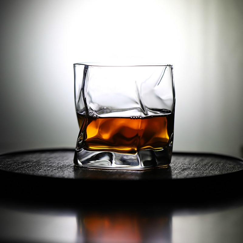 Gobelet japonais en verre à Whisky de forme irrégulière, verre à Whisky de style Makoto Komatsu, verre de dégustation de Cognac