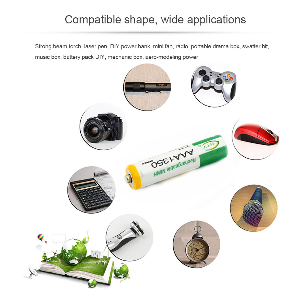 YCDC Great Power AAA Rechargeable Battery 1.2V AAA 1350mAh High Volume Rechargeable Batteries HR03/AM4/LR3 Ni-MH Cell