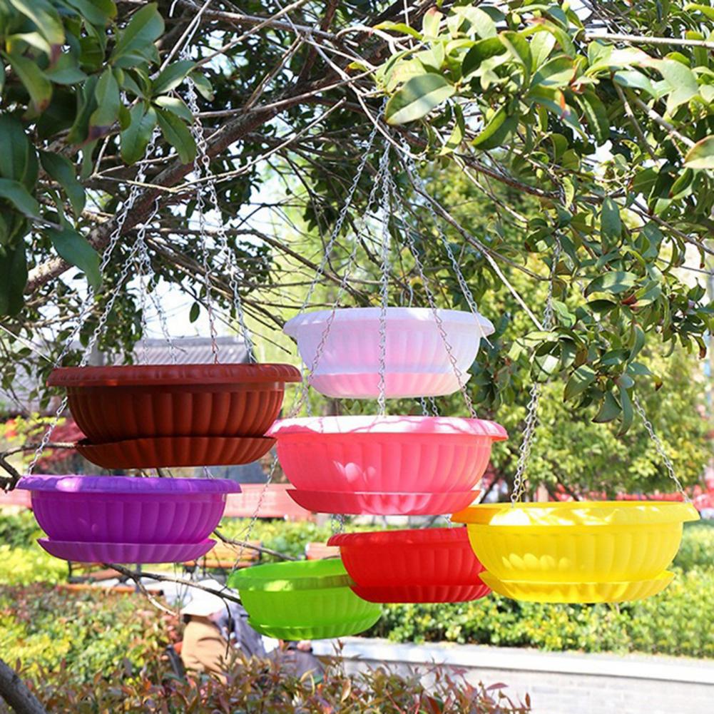 Useful Hanging Flower Pot Breathable Draining Hole Plastic Bar Decorative Hanging Flower Pot