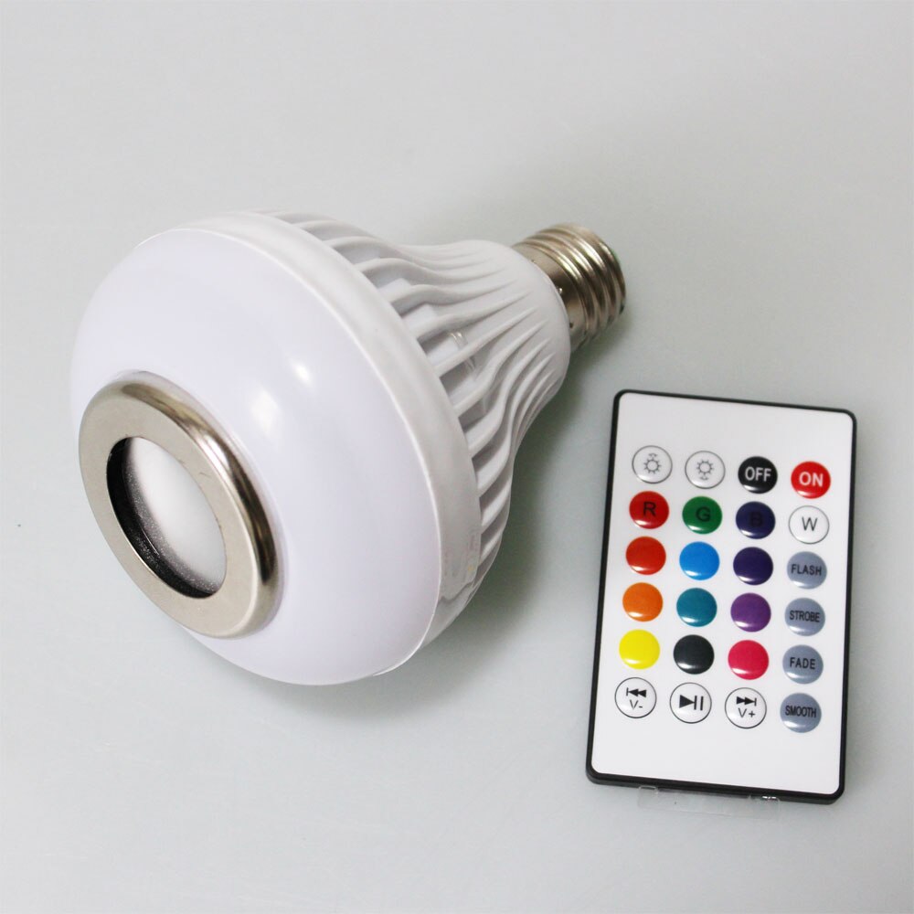 E27 Smart RGB RGBW Draadloze Bluetooth Speaker Lamp Muziek Dimbare LED Lamp Licht Lamp met 24 Toetsen Afstandsbediening