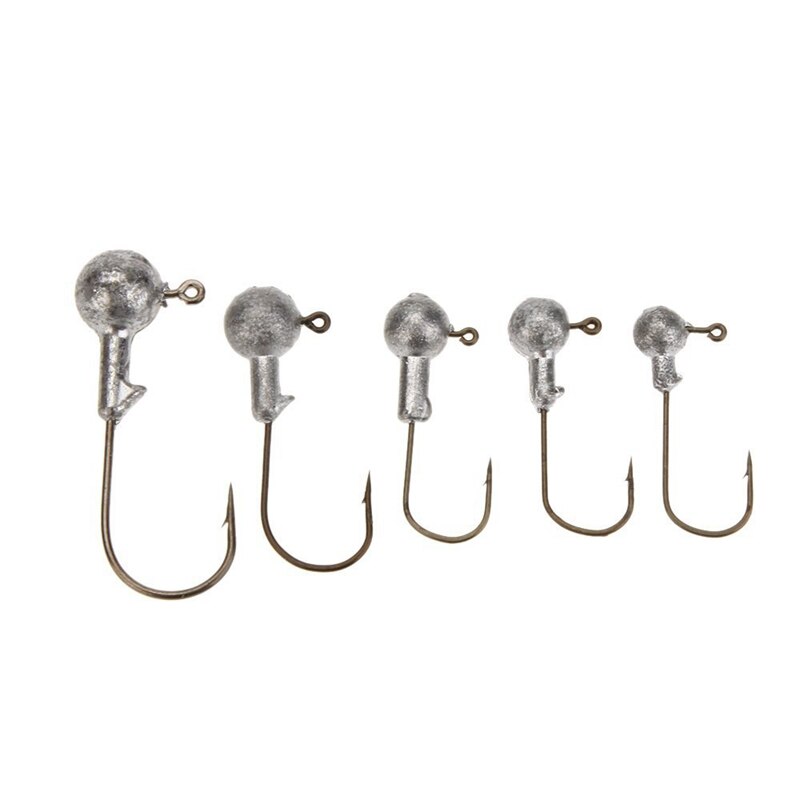 25 pcs 2.5G 3.5G 5g 7g 10g Gany set of fish baits of head jigs round lead with transport box Silver