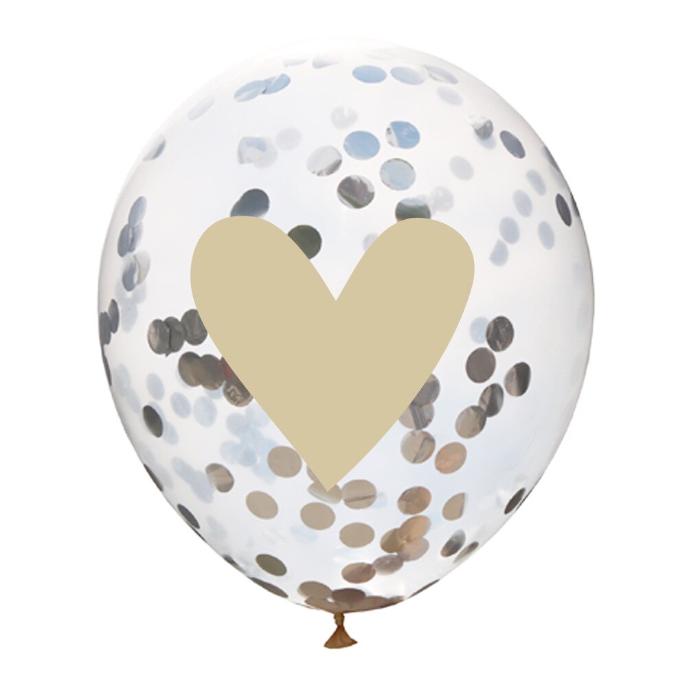 5 pçs rosa ouro confetes balões coração impressão látex balões globos diy casamento chá de fraldas decoração festa de aniversário suprimentos