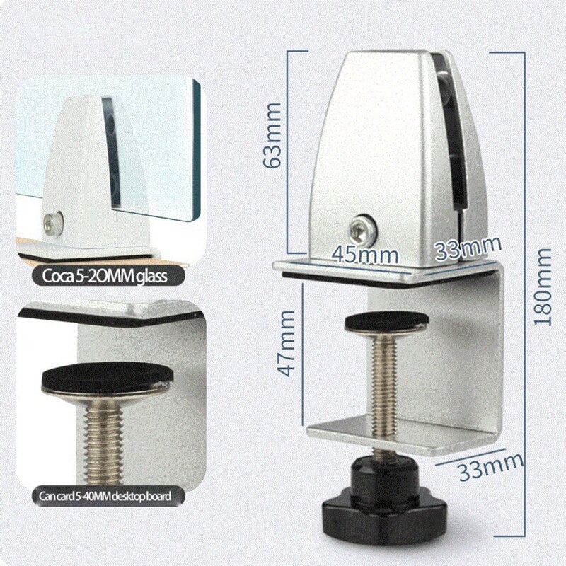 2 Pcs Office Desk Divider Clamp Privacy Screen Clip Holder Bracket Screen Baffle Clamp Partition for Table Clamp-ABUX