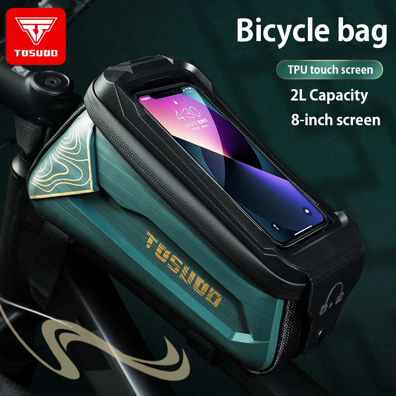 Tosuod Fiets Tas 6.0-8.0 Inch Touchscreen Telefoon Case Waterdichte Fietsen Bag Top Voor Tube Frame Mtb Racefiets tas Accessoires