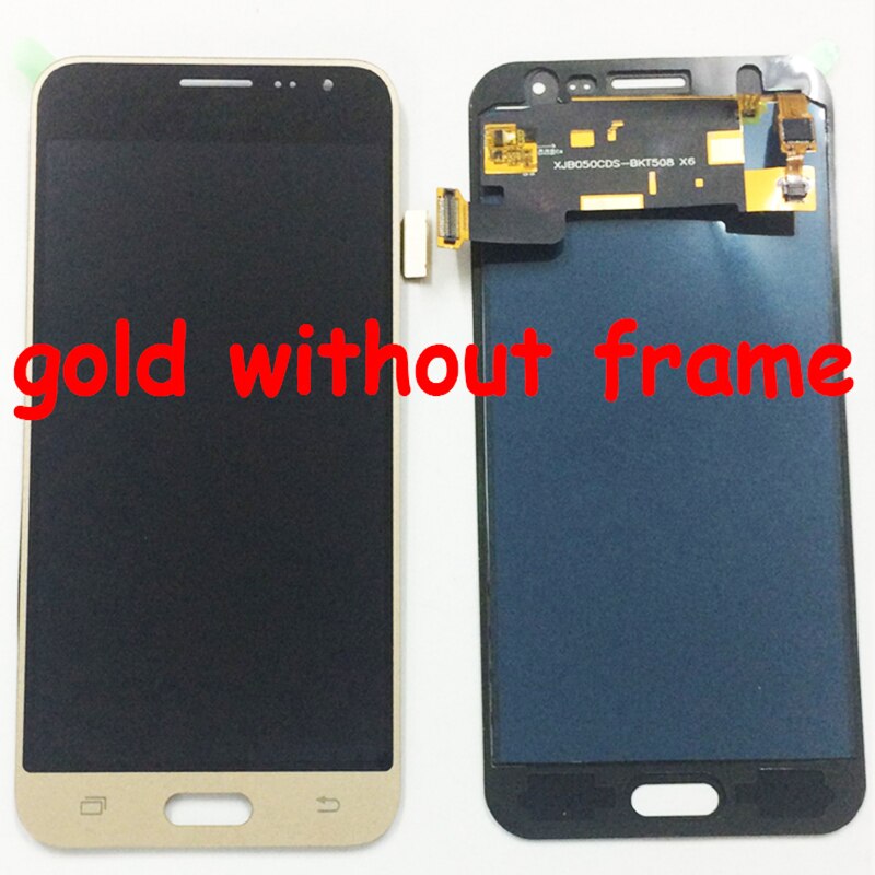 For Samsung Galaxy J3 LCD Display j320 J320F J320M J320A J320FN Panel J320H LCD Touch Screen Digitizer Assembly Frame: gold without frame