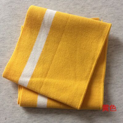 Puños a rayas de algodón, 15x95CM, 670gsm, tejido de punto elástico a rayas para escote, chaqueta de invierno, accesorios de ropa: YellowWhite