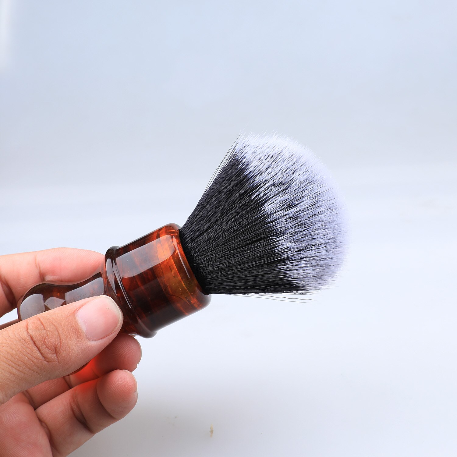 Ambra Maniglia Pennello Da Barba Manico in Resina Barba Pennelli Sintetici Capelli Morbidi Uomini farsi la barba spazzola