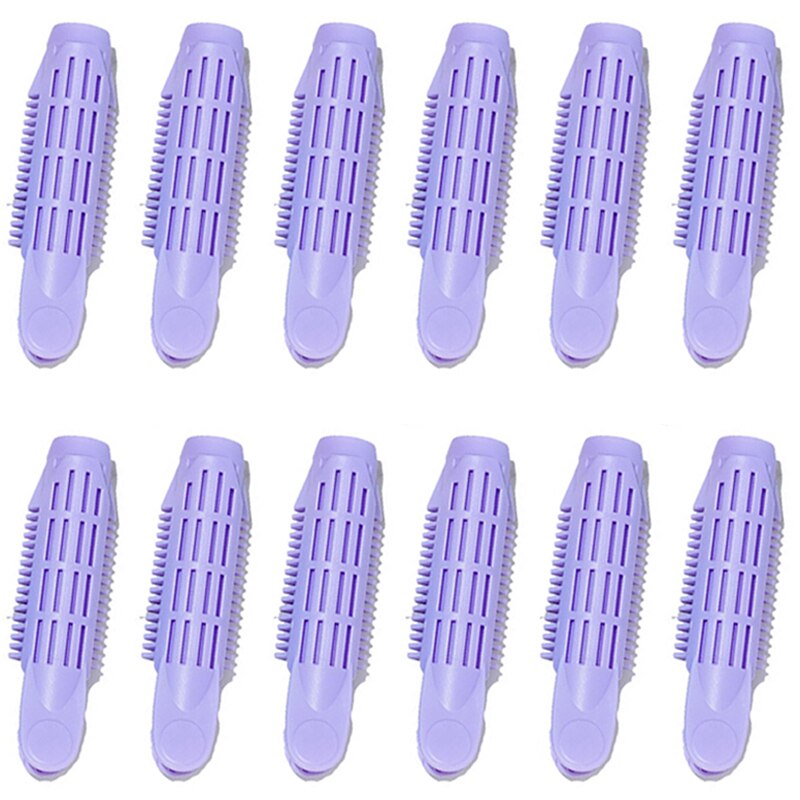 12 Stuks Voluminizing Haarwortel Clip Natuurlijke Pluizig Haar Clip Haar Wortel Curler Roller Zelf Grip Wortel Volume Haar Krultang clip: Purple 12pcs