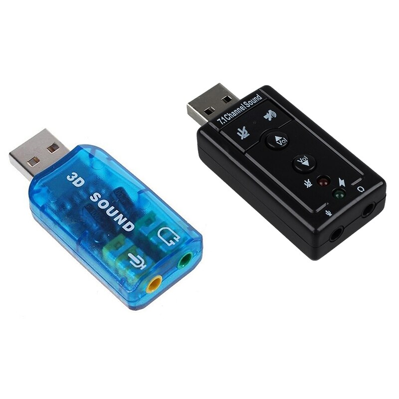 2 stuks geluidskaart 7.1 externe o-adapterdrivers cd stereo geluidskaartadapter (compatibel met windows 7 ) usb 2.0 & usb 5.1: Default Title