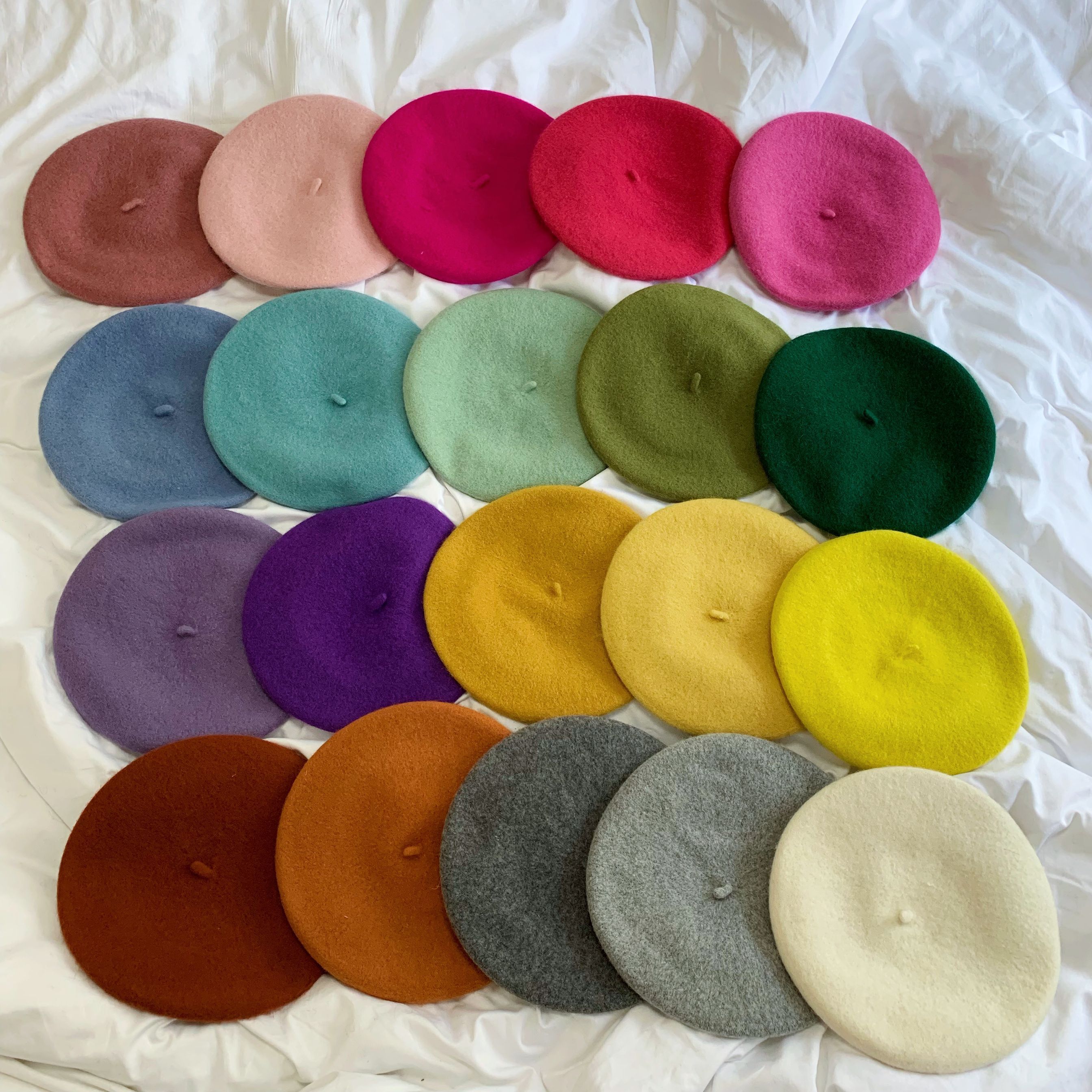 Béret en Laine Rétro et Style Artiste Français pour Femme et Fille Chapeau Vintage de Couleur Unie, , pour Dame, Hiver