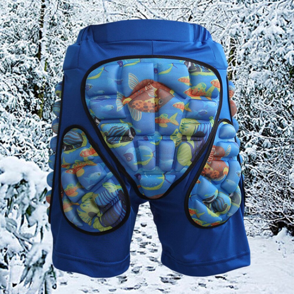 Blau freundlicher Erwachsene Schutzhülle Hüfte Hosen kurze Hose Einstellbar Leichte Pad für Ski Snowboard Schlittschuh Rolle skaten Eishockey FußBall Siz