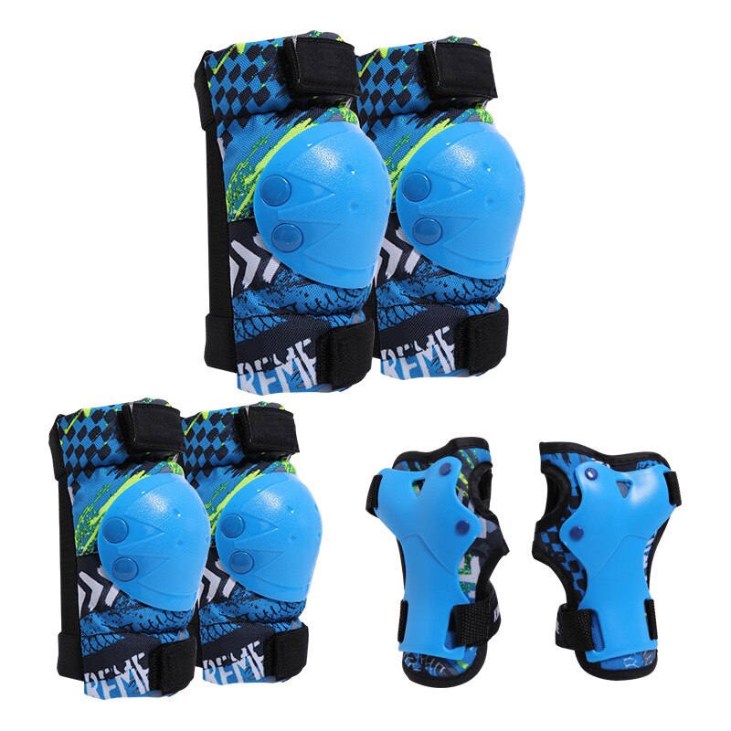 6 unids/set para niños, equipo protector de rodilla para deportes al aire libre, coderas, protectores de muñeca para montar, protección de seguridad para patinaje sobre ruedas: A