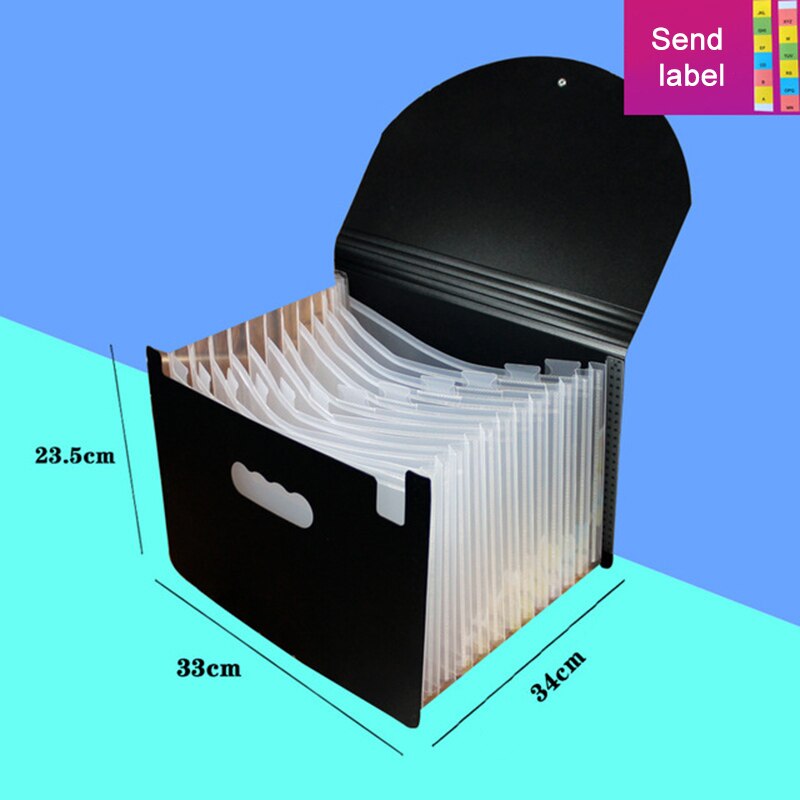 13/24 Pockets Expanding File Folder with Lid Accordion Office Document Organizer DU55: A