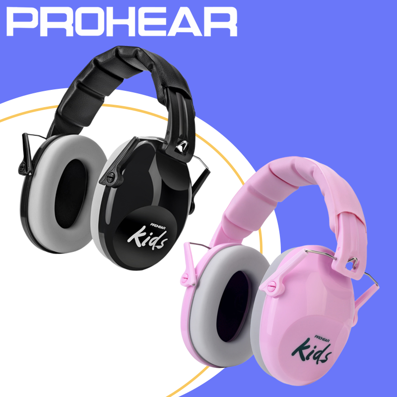 Prohear kinderoorkappen zwart, veiligheidsgehoorbescherming, verstelbaar, roze ruisonderdrukking, gehoorbescherming voor peuters en kinderen