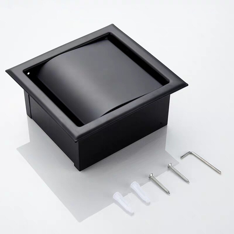 Stainless Steel Toilet Paper Holder Polished Chrome Wall Mounted Concealed Bathroom Roll Paper Box Waterproof