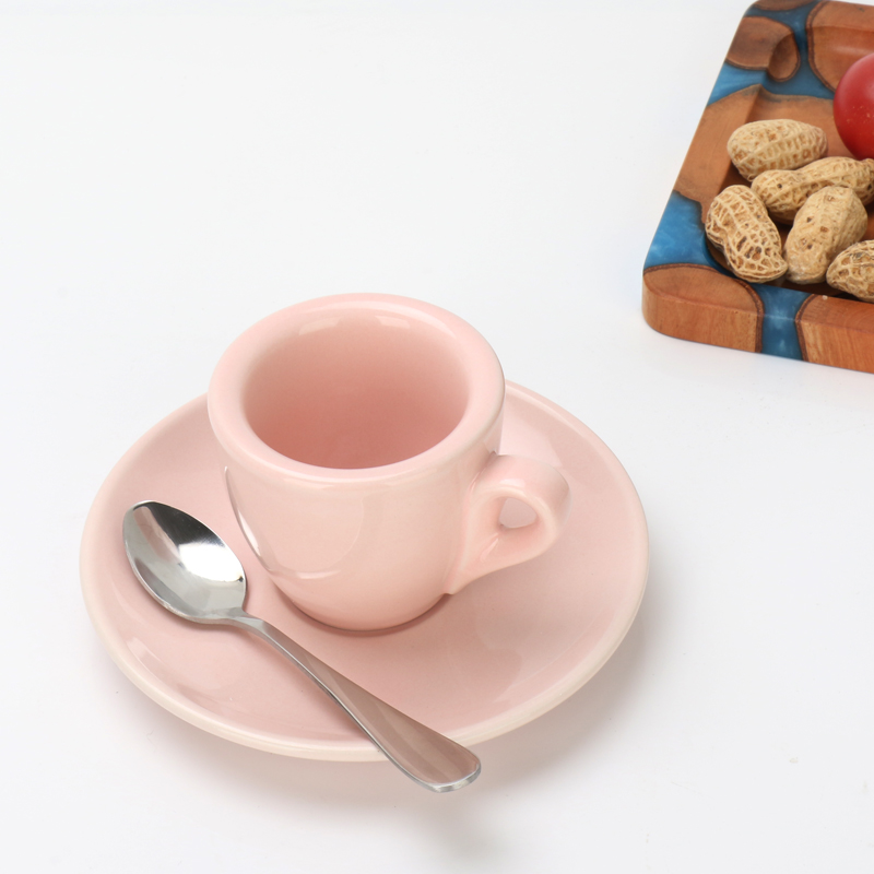 Tazas y platillos de Espresso italianos de 50ml, taza de Espresso de cerámica con aislamiento térmico grueso de larga duración, artículos especiales para café