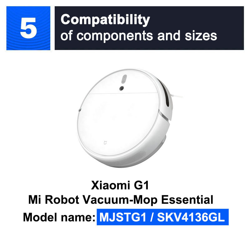 Dla Xiaomi G1, Mi Robot Vacuum-Mop Essential, filtr Hepa, akcesoria do robotów odkurzających, szczotka główna, szczotka boczna, ściereczki do mopa części zamienne do domu