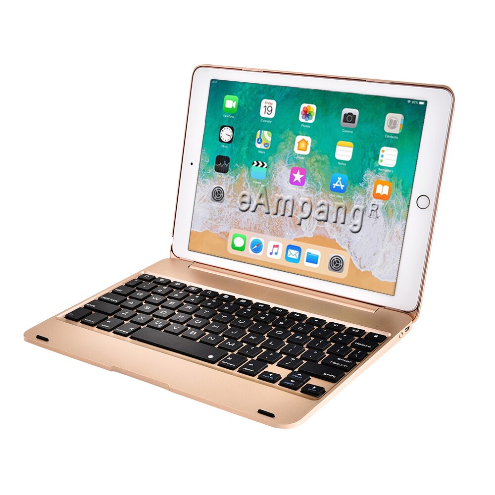 Per iPad 9.7 Cassa Della Tastiera per Apple iPad 9.7 2017 2018 5th 6th Generazione Aria 1 2 5 6 Pro 9.7 4.0 Copertura Della Cassa Della Tastiera di Bluetooth: Oro / For iPad 9.7 2018