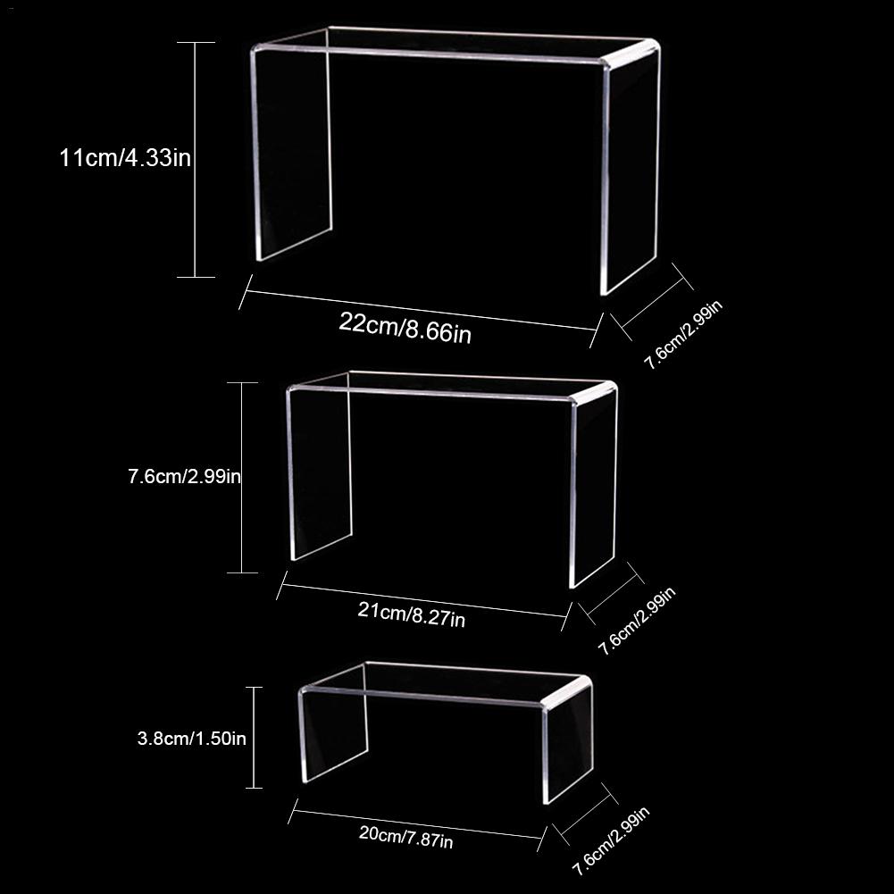 3 Tier Acrylic Shoes Rack Makeup Organizer Display Stand Cosmetic Display Stand Bracket Jewelry Display Holder for Home Office