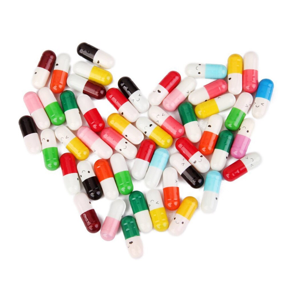 Cápsula de mensaje de amor, píldoras de Color de la amistad, Color aleatorio, 1 paquete de 100 Uds.