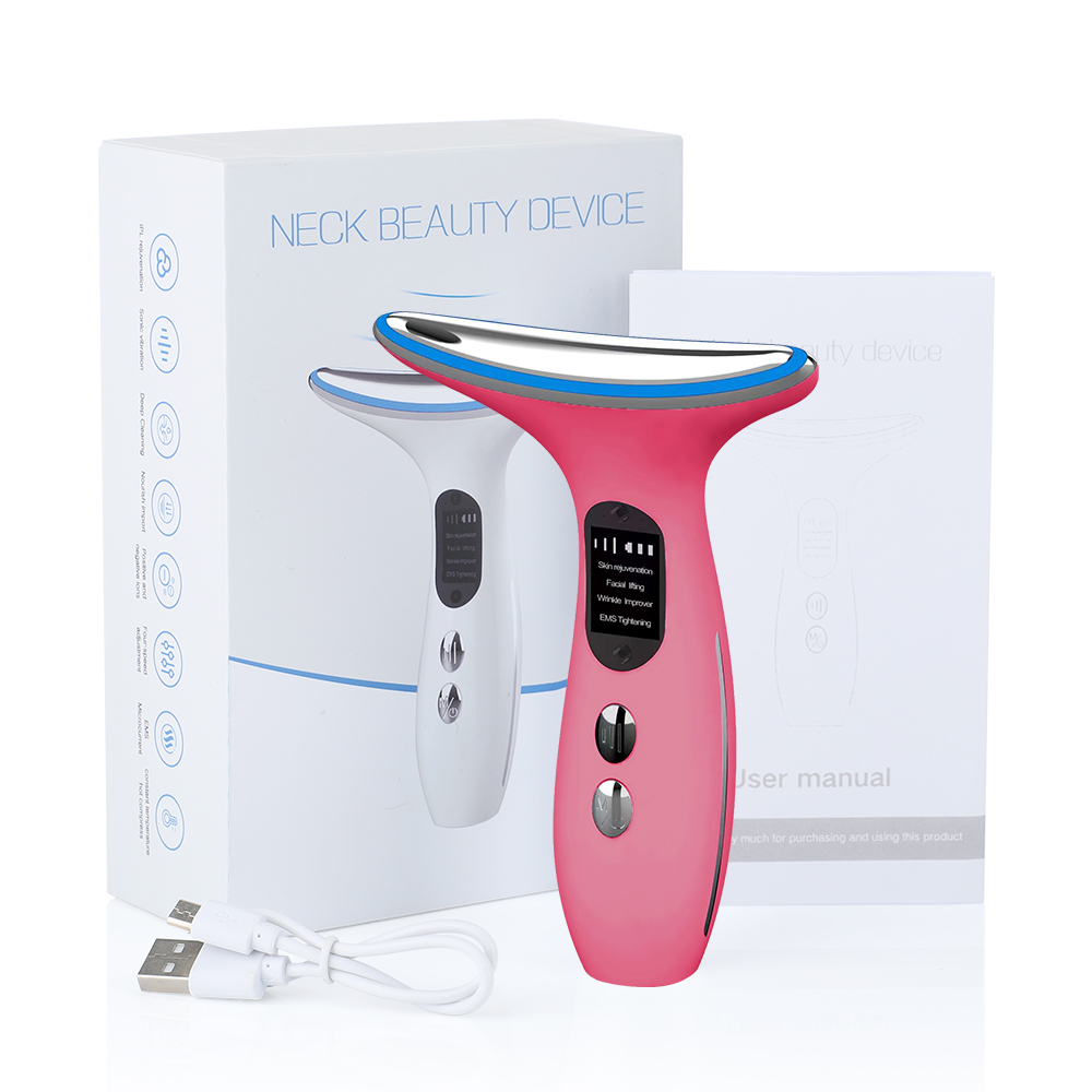 EMS Face Neck Lift Schoonheidsapparaat Gezichtsmassager LED Dubbele Kin Remover Huidverjonging Aanscherping Anti Rimpel