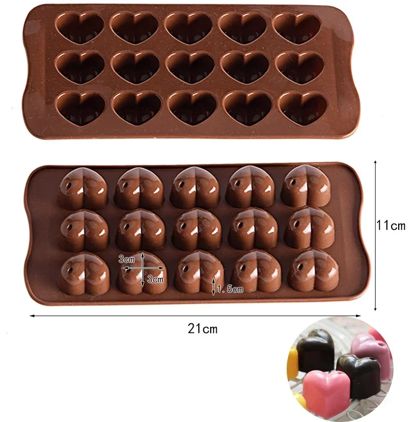 Stampo in silicone a forma di cuore per teglia da forno Pasticceria caramella sbarra Stampo per cioccolato Regalo di nozze fai da te Stampi in resina epossidica Fornitura da cucina: verde