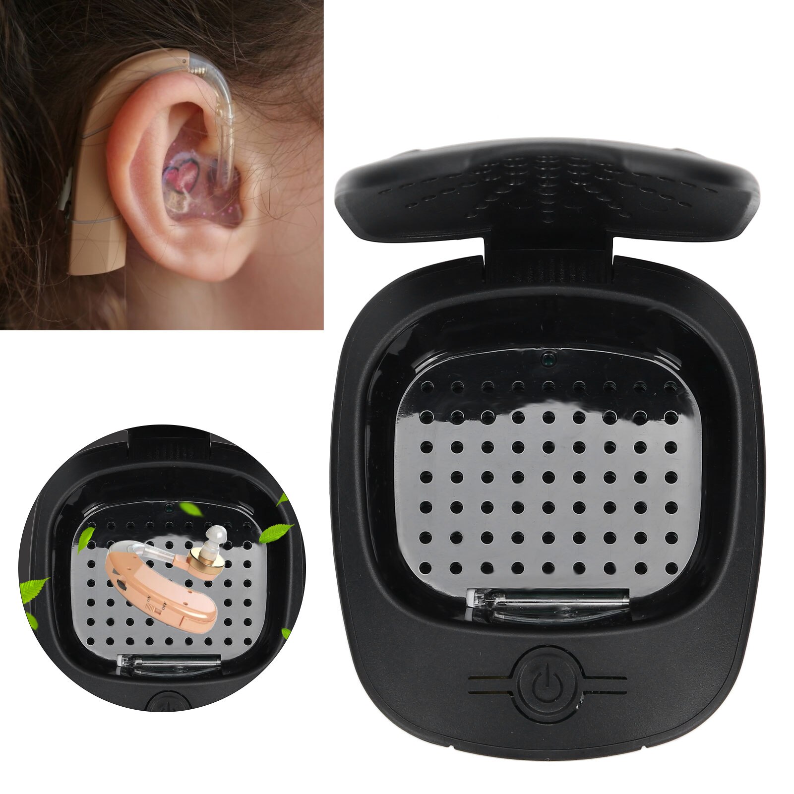 Mini Hoortoestellen Drogen Doos Elektrische Usb Uv Drogen Doos Hoofdtelefoon Ontvochtiger Vocht Proof Uv Droger Case Versterker Accessoire