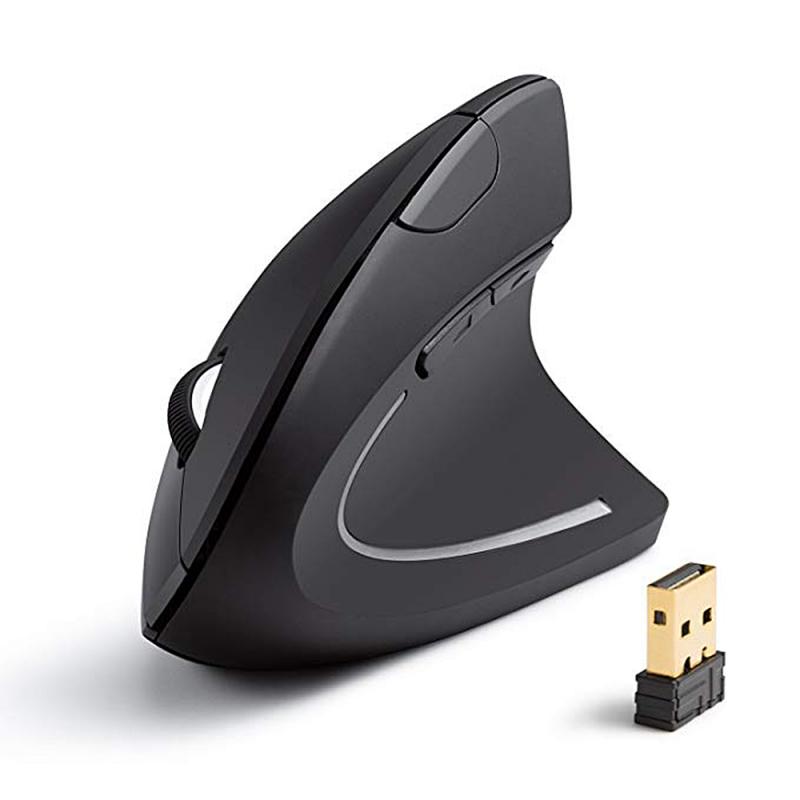 Usb genopladelig trådløs mus 2.4 ghz lodret gaming mus 800 1600 2400 dpi ergonomiske computermus til pc bærbar computer