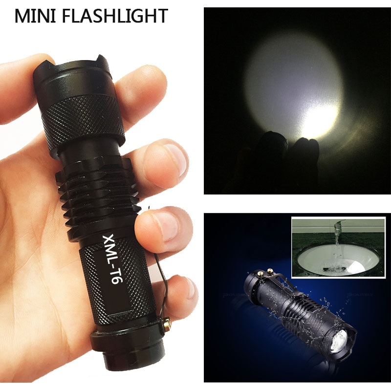 Mini linterna Led de 8000 LM, linterna led superbrillante Q5/T6/L2 linterna Led con zoom para pesca, Camping, bicicleta, luz 14500/18650