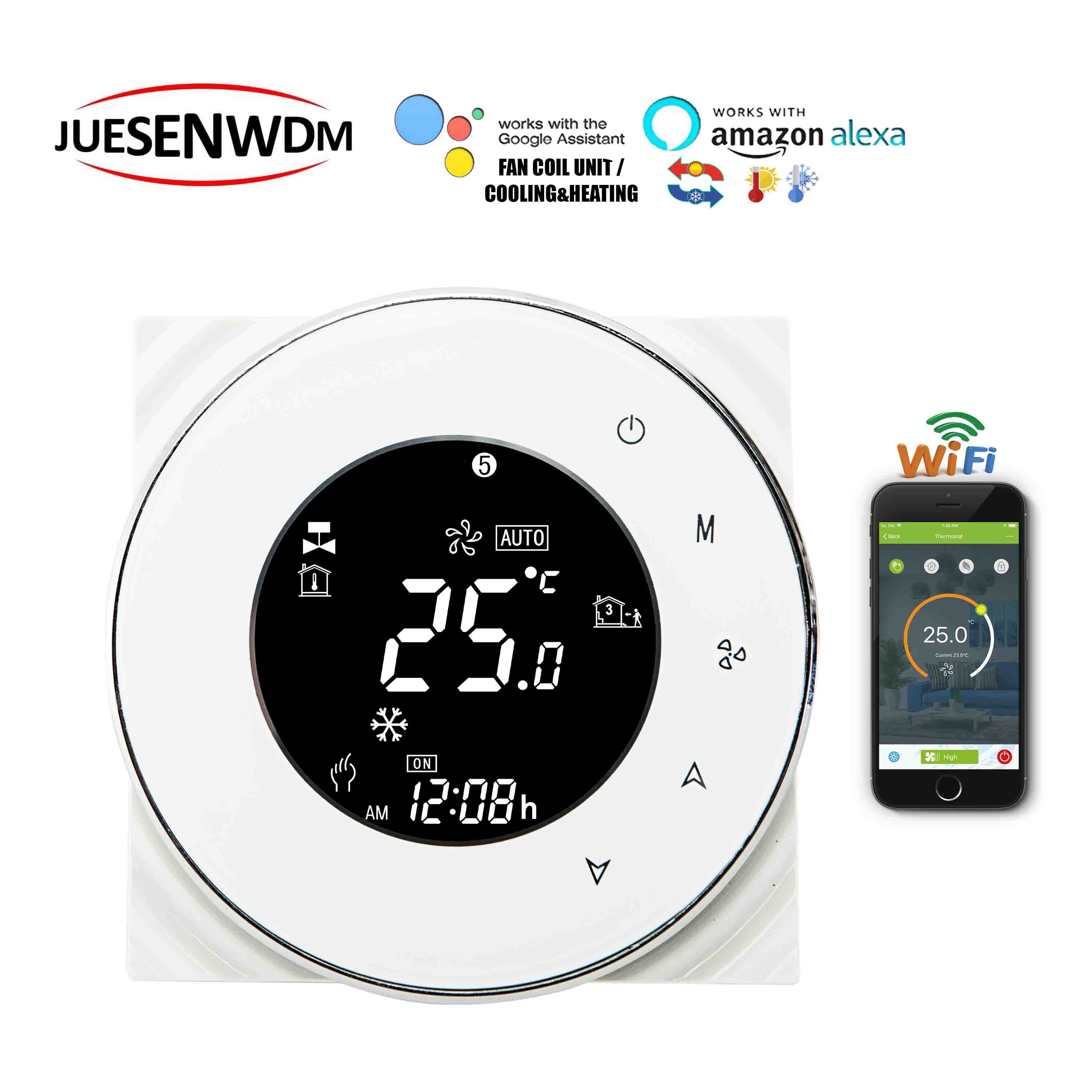 JUESENWDM Smart Wi-Fi Termostat BAC-6000A/ELW för Värme/Kyla med Pekskärm