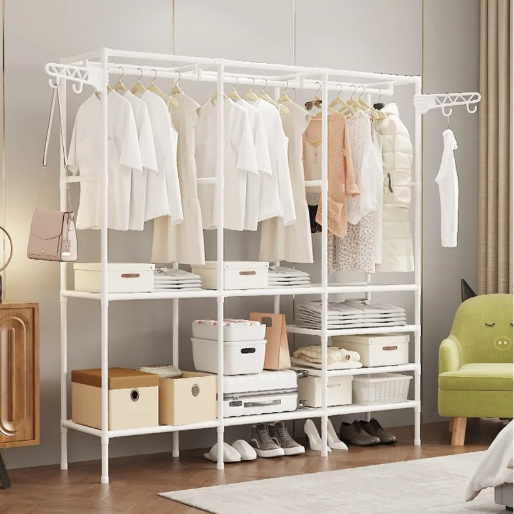 Metalen kledingrek Huishoudelijk vloerstaand opbergrek Eenvoudig kledingrek Multifunctioneel kledingrek Stabiel kledingrek